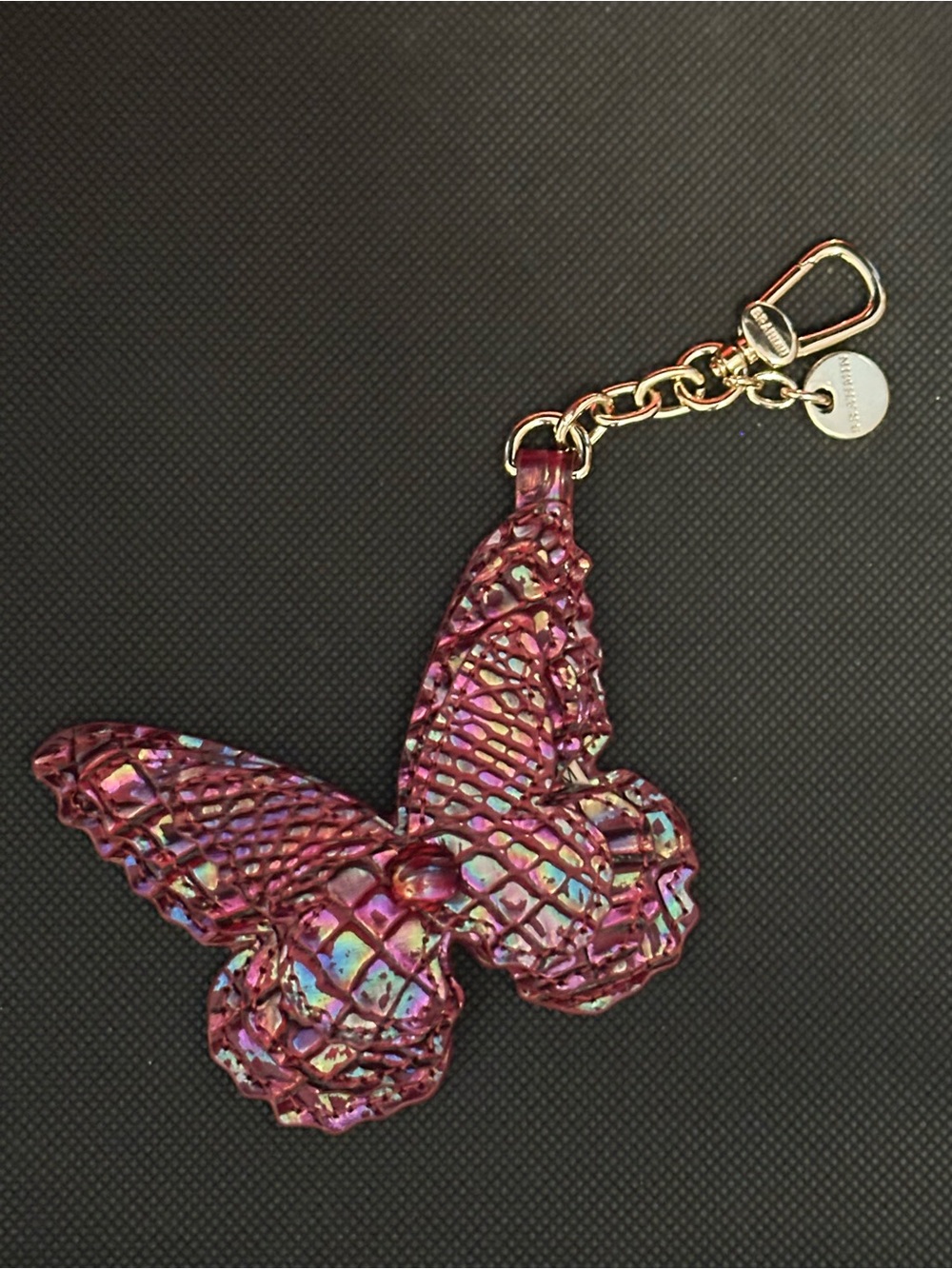 Brahmin Sangria Iridescent Purple Butterfly Purse Charm or Keychain NWOT